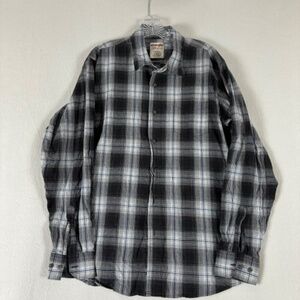 Wrangler Authentics 100% Cotton Long Sleeve Button Down thick shirt/thin flannel